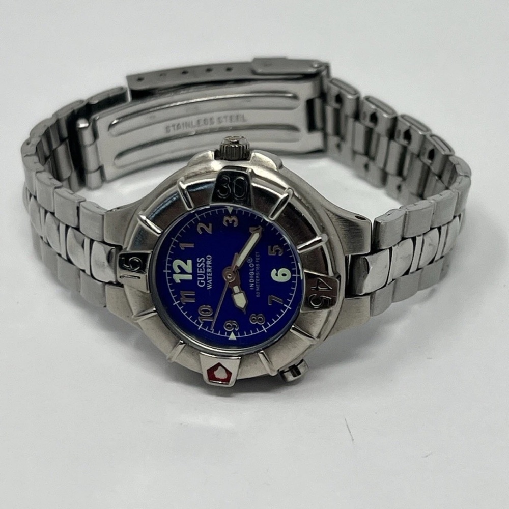 Vintage Guess Women’s Watch Waterpro Indiglo 1996 Luminous Hands 50M WR Ladies